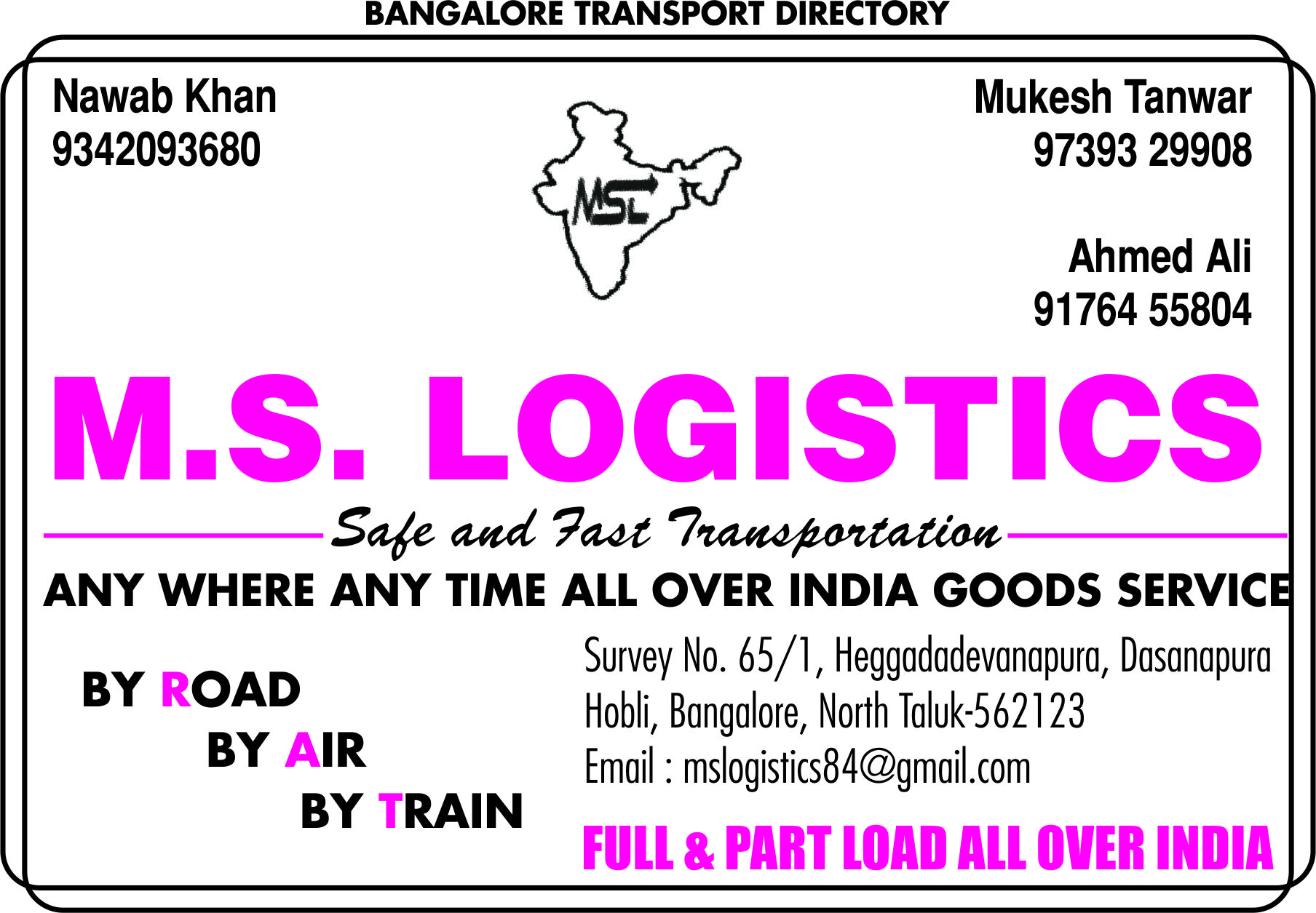Sharma Publication - Transport Directory of All Over India